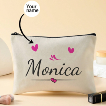 Personalized Cosmetic Bag Custom Name Clutch Polyester Makeup Bag Wedding Gifts - £5.88 GBP