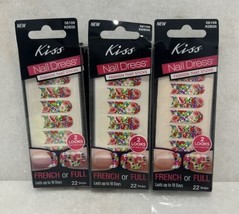 3 Kiss Nail Dress French Or Full 58109 22 Strips - $17.82