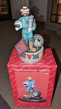 Vintage Emmett Kelly Jr Porcelain Clown Figurine Music Box Racing Fans - £23.34 GBP