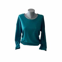 Women&#39;s Michael Kors Long Sleeve Pocket Crewneck Shirt Deep Sea Green Size Large - £17.46 GBP