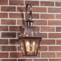 Town Crier Outdoor Wall Light in Solid Antique Copper - 3 Light - £398.71 GBP