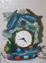 Quartz Dolphin and Coral Clock - £11.25 GBP