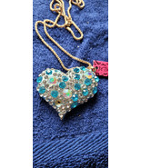 New Betsey Johnson Necklace Heart Multicolor Rhinestone Valentine Collec... - £11.78 GBP