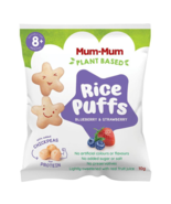 Mum-Mum Plant Based Rice Puffs Blueberry &amp; Strawberry 10g - $64.43