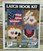 New National Yarn Craft Latch Hook Kit Americana P476 12x12 1988 - £9.34 GBP