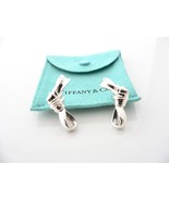 Tiffany &amp; Co Twist Ribbon Bow Clip on Earrings Silver Gift Pouch Love T ... - £237.91 GBP