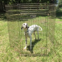 Midwest Folding Metal Dog Exercise Pen Fence 8 Panels Door Indoor Outdoor 548-48 - £47.92 GBP