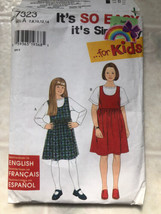 Simplicity SEWING PATTERN 7323 Girls JUMPER &amp; KNIT TOP Sizes 7-14 UNCUT - $13.97