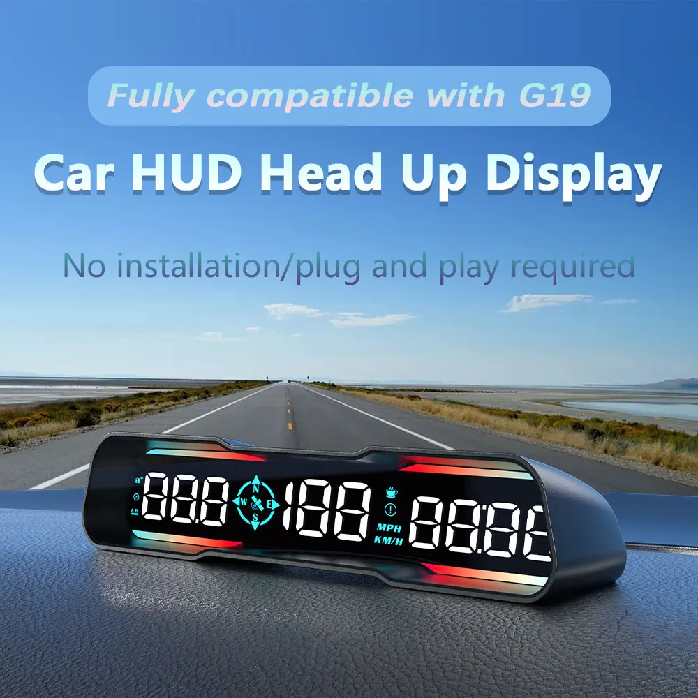 New Head Up Display Car Digital Instrument G19 GPS For HUD Driving Angle - £38.49 GBP