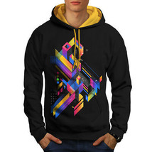 Wellcoda Abstract Maze Mens Contrast Hoodie, Labyrinth Casual Jumper - £31.65 GBP