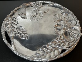 Vintage Arthur Court Magnolia &amp; Bird Round Serving Tray Platter 12” - £47.69 GBP
