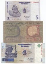 Congo, (Set of 3) All Different Issues congo Banknote, VF, XF - $31.36