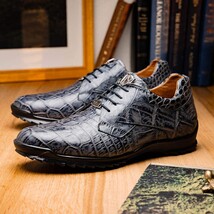 Genuine alligator sneaker Shoes Unique rustic finish Vulcan Rustic Gray image 8