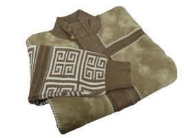 Men's Fancy European Sweater Jacket By Silversilk Fashionable 11012 Tan image 3