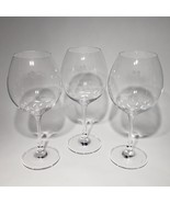 Set of 3 Lenox Tuscany Classics Clear Red Merlot 8.25&quot; Wine Glasses Goblets - £21.07 GBP