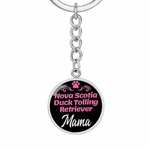 Dog Mom Keyring Nova Scotia Duck Tolling Retriever Mama Circle Keychain Stainles