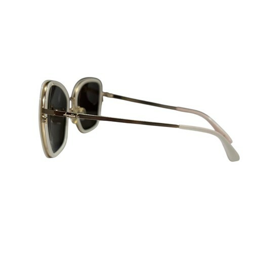 Amelia E. Gaya Sunglasses White Gold Metal Bold Chic Classic Square 54-18-140 Item image 2