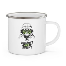 secret agent cat gift  Enamel Camping Mug personalized products too - £19.98 GBP