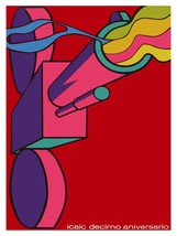 6049.Colorful Icaic decimo aniversario Poster.Wall Art Decorative.Design - £12.70 GBP+