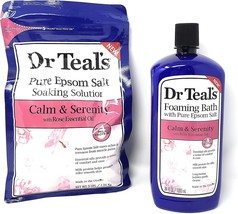 Bundle of Dr Teals Calm &amp; Serenity with Rose Essential Oil (Made with Milk Prote - £52.38 GBP