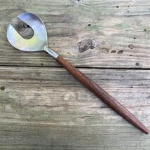 Reed &amp; Barton Stainless Steel Wood Handle Salad Server Vintage MCM - $6.73