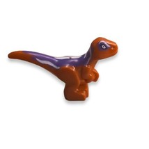 Lego Jurassic World Dinosaur BABY RAPTOR with Dark Purple &amp; White Markin... - $5.69