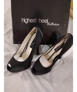 Highest Heel Collection Size 9 Black Satin Pump - $38.47 CAD