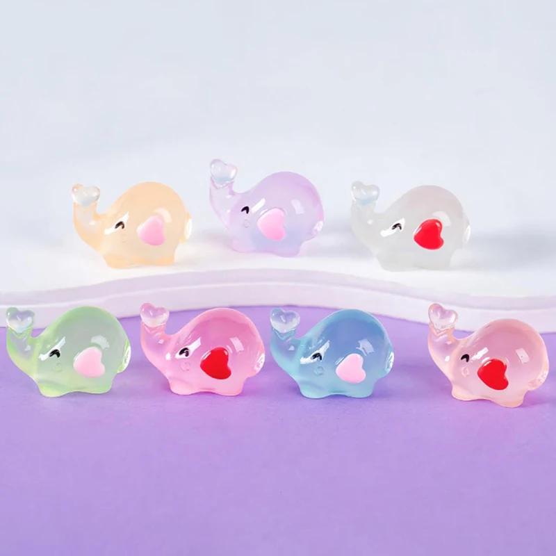 5pcs/SET Mini Resin Luminous Little Elephant Micro Landscape Car Dashboard - £8.88 GBP