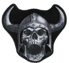 3.5 Inch Viking Skull Embroidered Patch PA1203 Jacket Biker Skeleton Helmet Iro - £14.80 GBP