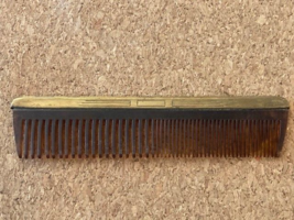 Vintage Art Deco Style Brass Spine and Faux Tortoise Shell Hair Comb 7&quot; - £8.65 GBP