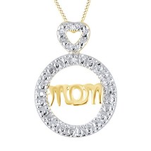 0.01 CT Round Natural Diamond Mom Circle Pendant Necklace 14K Yellow Gold Plated - $211.85