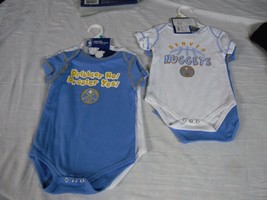 NBA Denver Nuggets Baby Infant Set Of 2 Creepers Size 12-18 M Basketball 4070 - £20.71 GBP