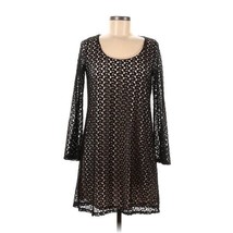 Lord &amp; Taylor Design Lab Dress Size XS Crochet Overlay Brown w/Tan Linin... - $31.85