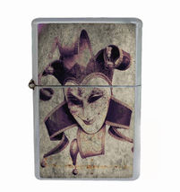 Gothic Joker Card Rs1 Flip Top Oil Lighter Wind Resistant With Case - £11.95 GBP