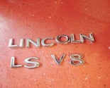LINCOLN LS V8 EMBLEM LETTER SET REAR TRUNK BADGE CHROME FORD 03-06 04 05 - $10.12