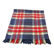 Vintage Faribo Wool Blanket Throw Tartan Plaid Blanket 49x58 Faribault Mills Red - £44.13 GBP