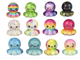 6 Piece Pack 2&quot; Squishy Octopus Assortment  Squeeze Stress Toy TY549 par... - £11.92 GBP