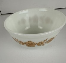 Pyrex Mixing Bowl  butterfly Gold # 402 7 Ins.  Dia. 4.5 Ins. Deep 1970 USA NY - £11.17 GBP