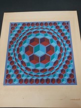 Victor VASARELY Optic Art Lithograph Pencil Signed Numbered 34/50 FV, 44 x 38 cm - £441.24 GBP