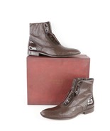 Mezlan Mercato Italian Calfskin Cordovan Leather Side Zip Boots Brown Me... - $3,999.33 MXN