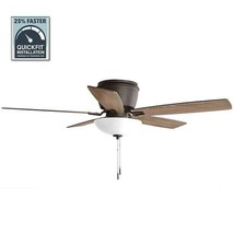 Hampton Bay Melrose 52&quot; Indoor LED Hugger Bronze Dry Rated Ceiling Fan w/ Light - £66.94 GBP