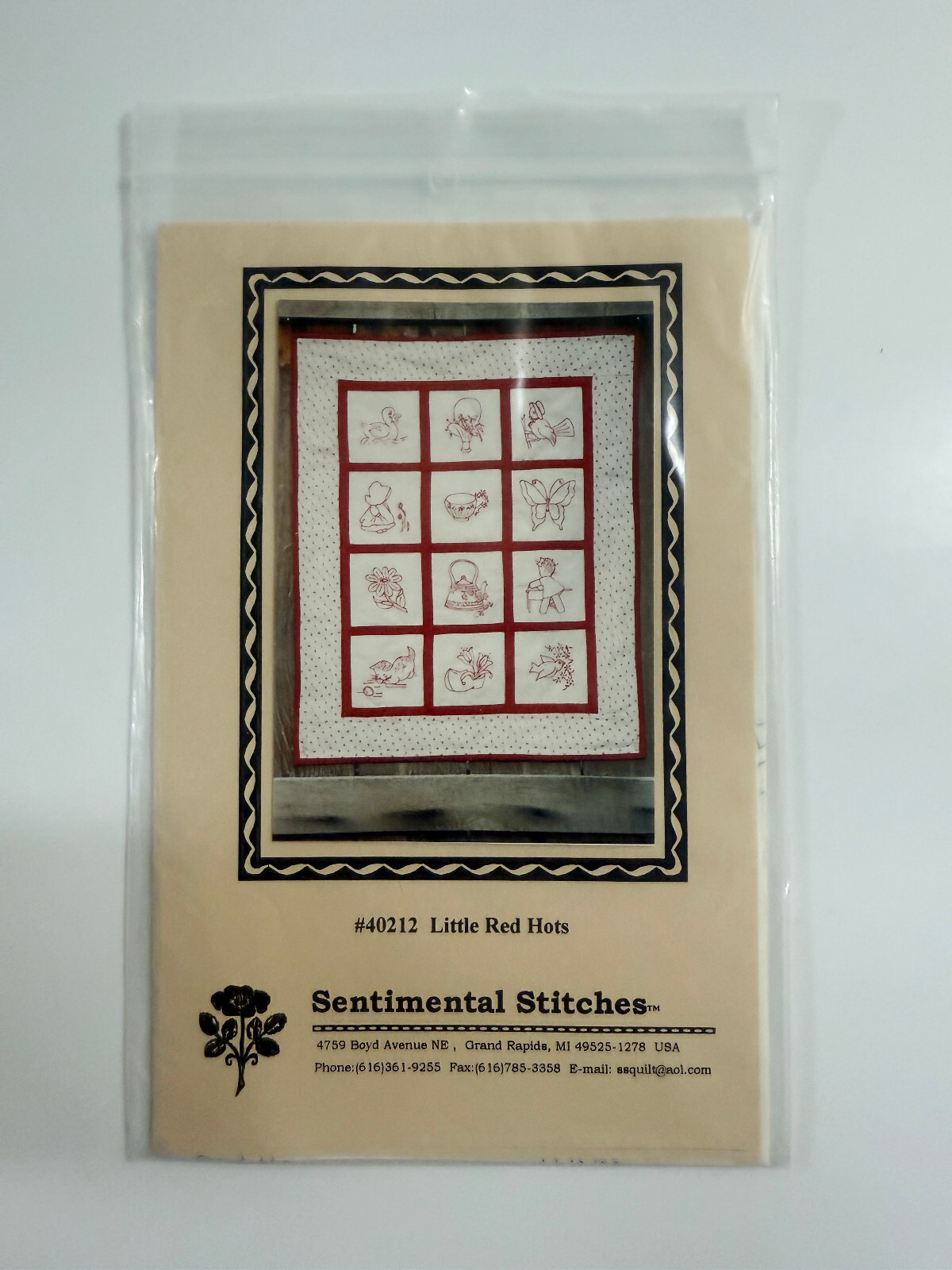 Little Red Hots Embroidery &amp; Quilt Pattern by Sentimental Stitches - $9.89