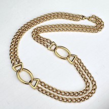 Vintage NAPIER Gold Tone Chunky Multi Chain &amp; Link Necklace - £19.54 GBP