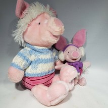 Disney PIGLET Plush Winter Hat Sweater Plush 14&quot; &amp; Mini PIGLET Scarf Earmuffs 9&quot; - $18.95