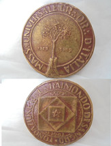 MASONIC BRONZE MEDAL Italian Masonery Massoneria Universale Grande Orien... - $34.00