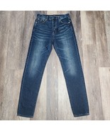 American Eagle Outfitters Women’s Button Blue Jeans Sz 0 Long Hi-Rise Gi... - $14.50