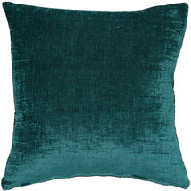 Venetian Velvet Peacock Teal Throw Pillow 20x20, Complete with Pillow Insert - £41.92 GBP