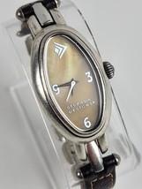 Silpada Designs Sterling Silver Women&#39;s Oval Watch Silver Sada Link leat... - £55.31 GBP