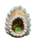 Vintage Easter Sugar Egg With Frog Easter Diorama Floral Blue Pink Tan G... - $16.83