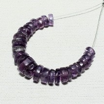 14.40ct Natural Amethyst Round Coin Beads Loose Gemstone 27pcs Size 4mm To 7mm - £6.16 GBP